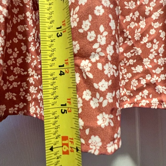 SHEIN Rust Floral A-Line Skirt - Picture 5 of 5